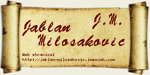 Jablan Milošaković vizit kartica